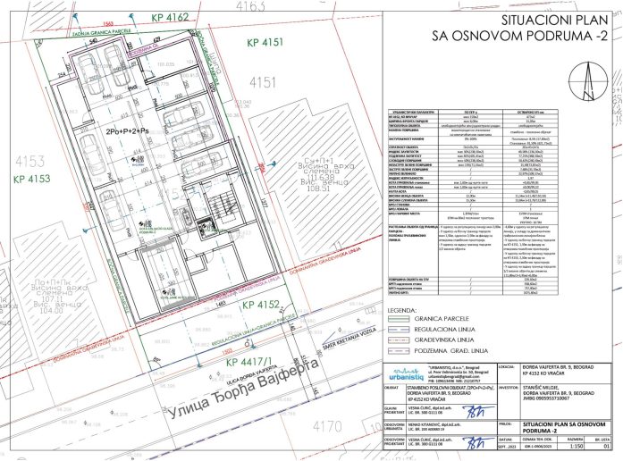 Situacioni plan sa osnovom podruma -2